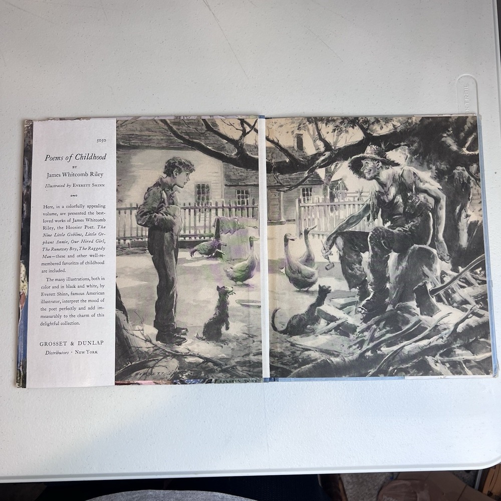 Vintage POEMS of Chilhood James Whitcomb Riley Childrens BOOK Everett Shinn 1943 - Picture 12 of 16